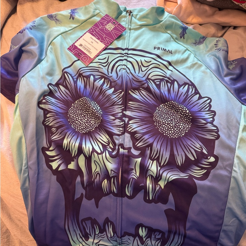 Primal Women's Blue and Purple Skull Jersey